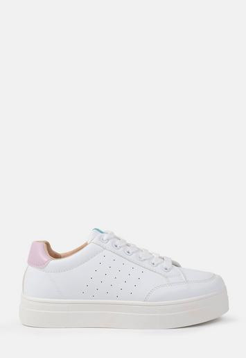 Missguided - White Chunky Contrast Tab Trainers | Missguided (UK & IE)