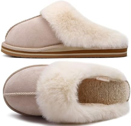 KuaiLu Womens Fluff Dual Memory Foam Slippers Ladies Cozy Arch Support Warm Scuff Slippers Slip o... | Amazon (US)