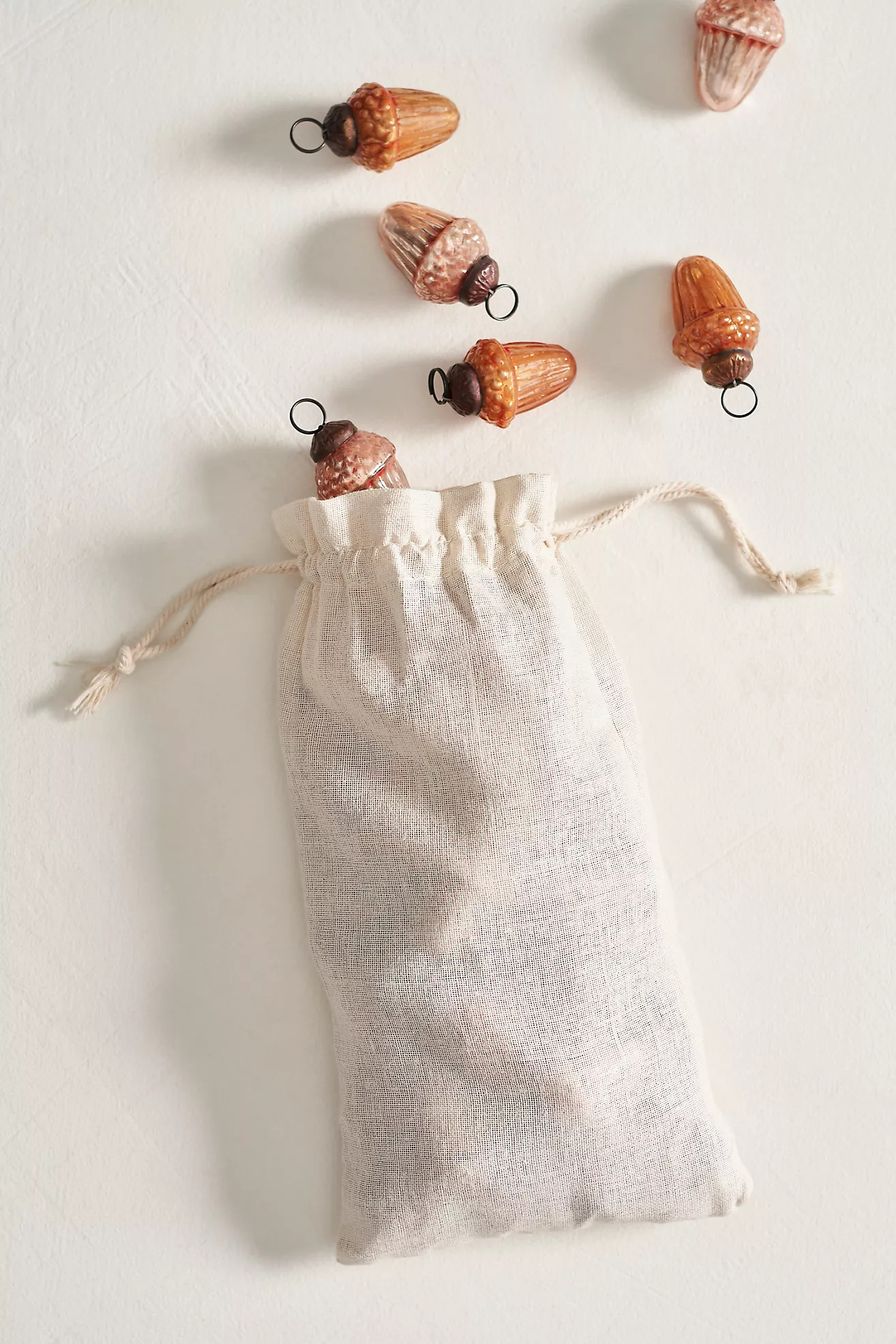 Miniature Glass Acorn Ornaments, Set of 36 | Terrain