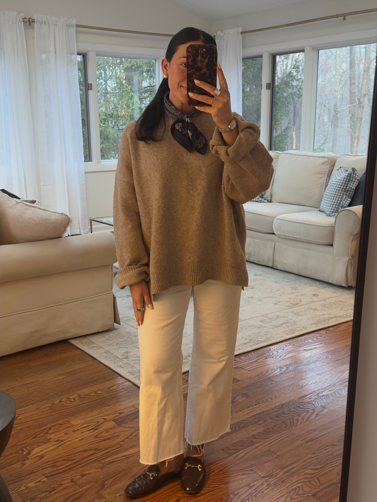 scarf is from old j crew & sweater is from tik tok shop! (check an earlier video) 

#LTKSeasonal #LTKPetite #LTKWorkwear