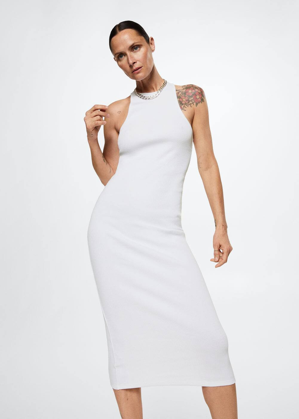 Ribbed cotton dress | MANGO (US)