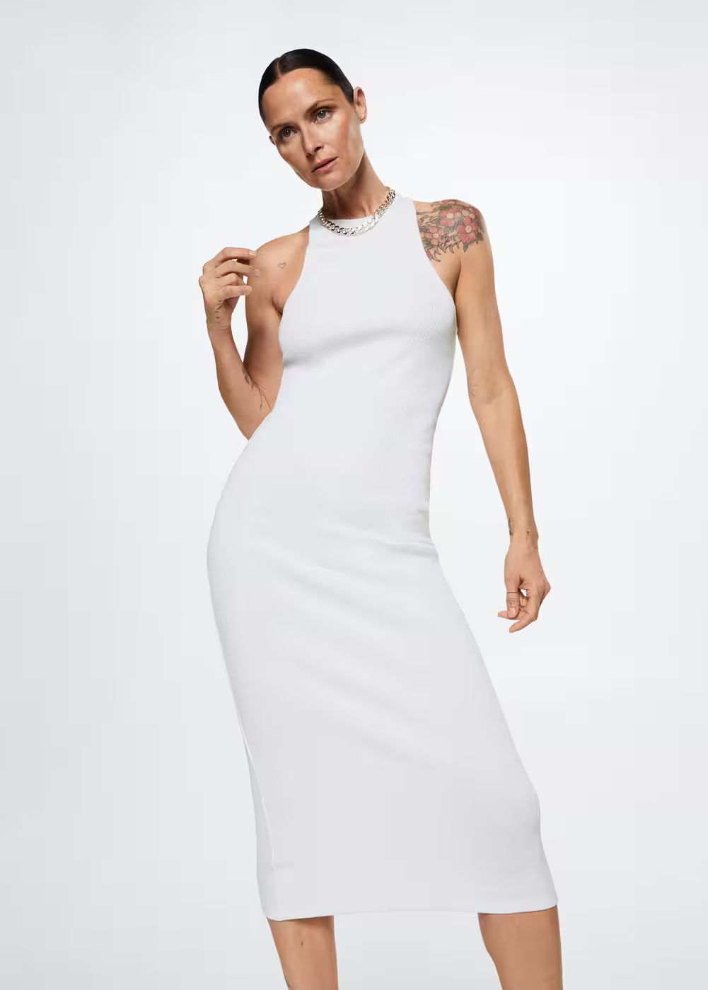 Ribbed cotton dress | MANGO (US)