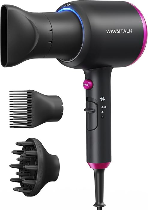 Wavytalk - Secador de pelo iónico con difusor y peine para cabello rizado; ligero y silencioso; ... | Amazon (US)