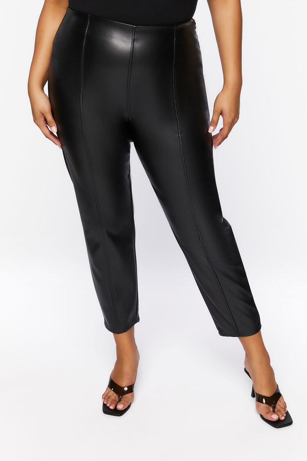 Plus Size Faux Leather Ankle Pants | Forever 21 | Forever 21 (US)