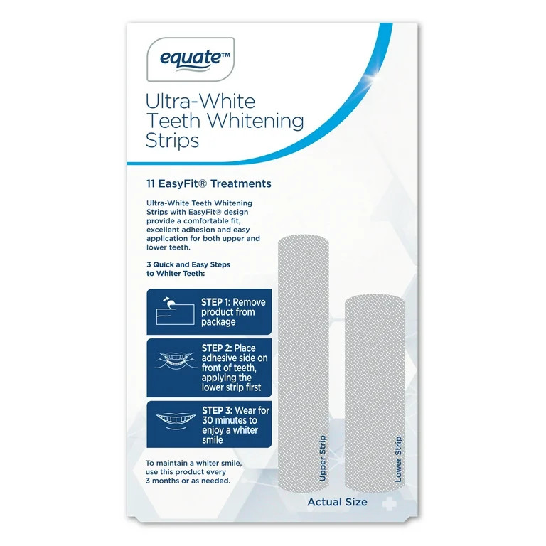 Equate 11 Day Ultra White Teeth Whitening Strips, 22 Count | Walmart (US)