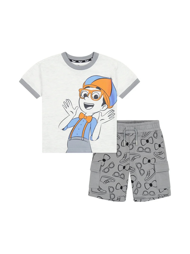 Blippi Toddler Boys Short Sleeve T-Shirt and Shorts Set, 2-Piece, Sizes 12M-5T | Walmart (US)