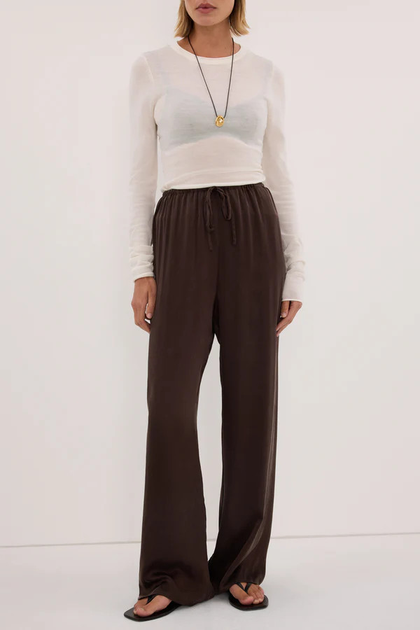 PERCY BITTER CHOC SILK PANT | DISSH
