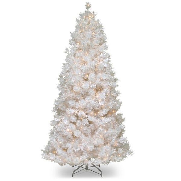 7.5-foot Wispy Willow Grande White Slim Tree with Clear Lights | Bed Bath & Beyond