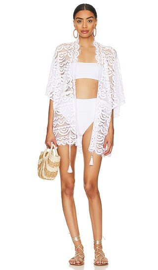 Noah Lace Tie Kimono in Water Lily | Revolve Clothing (Global)