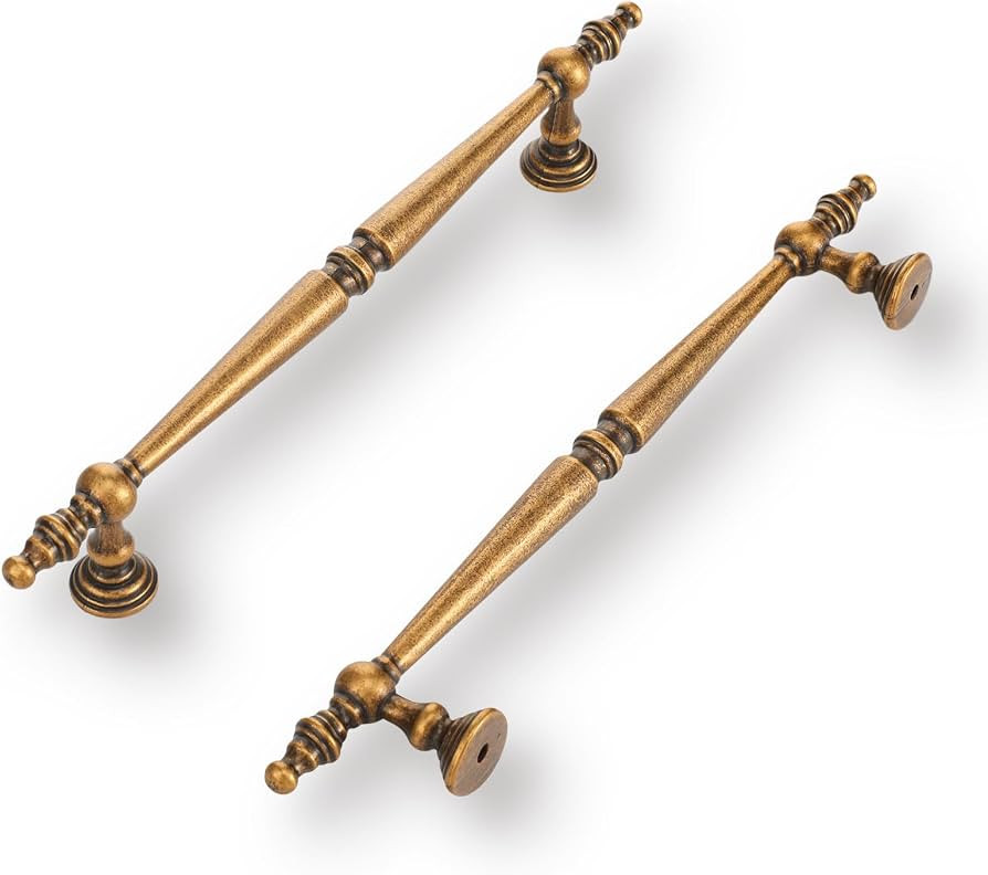 Shimeyao 10 Pack Antique Brass Cabinet Pulls 6.3"(160mm) Hole Center Vintage Cabinet Pulls Handle... | Amazon (US)