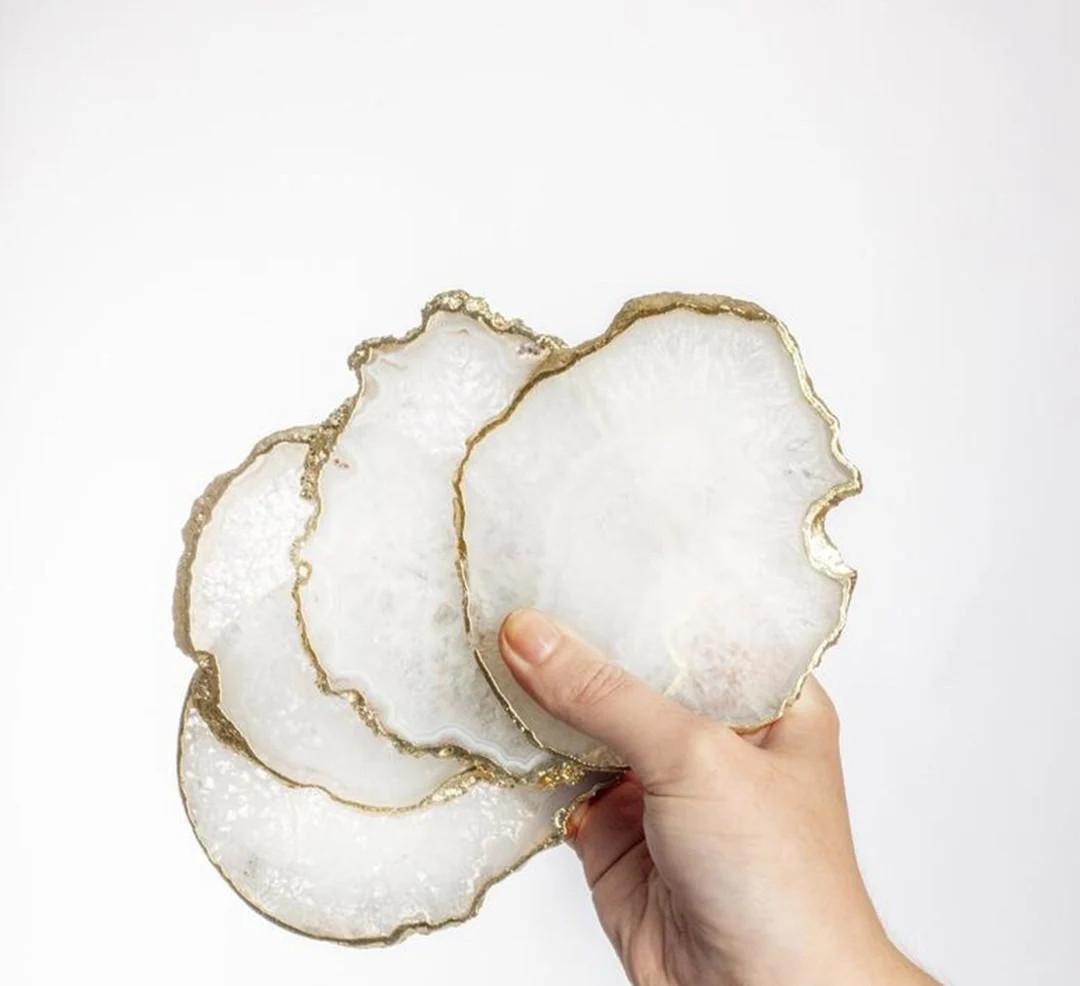 Agate Geode Stone Coaster - Etsy | Etsy (US)