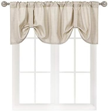 Home Queen Tie Up Curtain Valance Window Topper for Living Room, Adjustable Balloon Drape Valence... | Amazon (US)