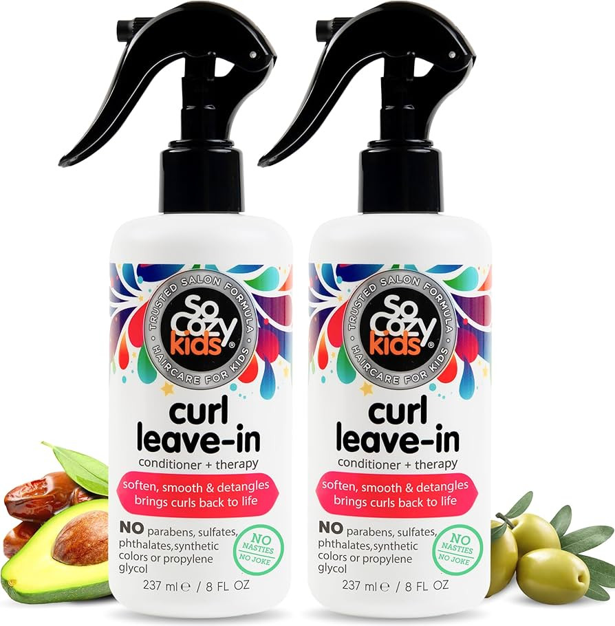 SoCozy Leave In Conditioner Spray (8 Fl Oz, Pack of 2) Detangler for Kids' Curly Hair, Tangle-Fre... | Amazon (US)