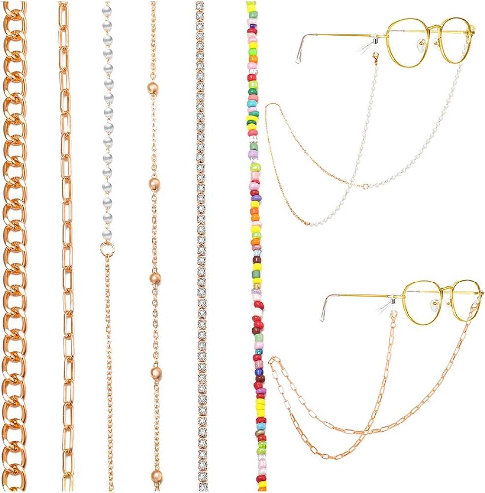 17 MILE 6 PCS Glasses/Eyeglass Chain for Women Gold/Silver | Amazon (US)