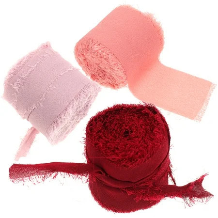 Hand Torn Raw Edge Ribbon Balloon Garland Boho Cake Decorations 3 Rolls Polyester The Gift Decorative Valentine | Walmart (US)