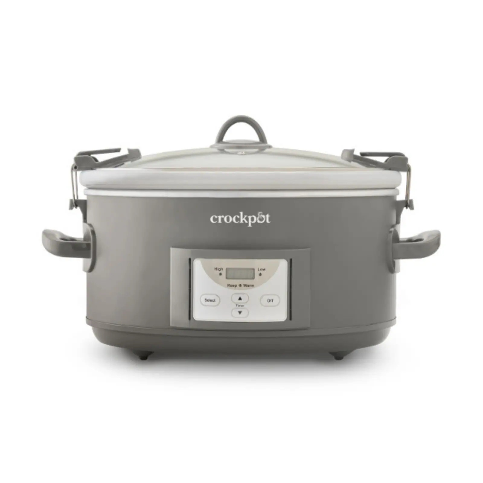 Crock-Pot 7-Quart Programmable Cook and Carry Slow Cooker - Grey in Gray | 2193800 | Lowe's