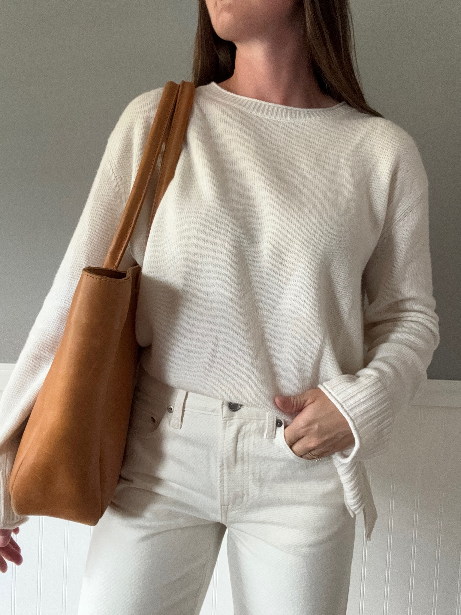 All white fall outfit 🤍 featuring my favorite white pants for fall 

#LTKSeasonal