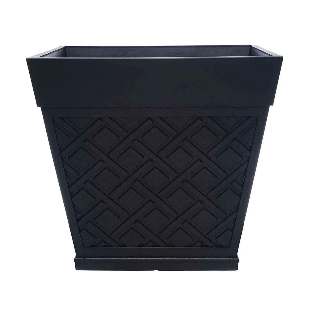 allen + roth Square 18.0-in W Extra Large Black Mixed/Composite Indoor/Outdoor Planter with Drainage Holes | CMX-057628 | Lowe's