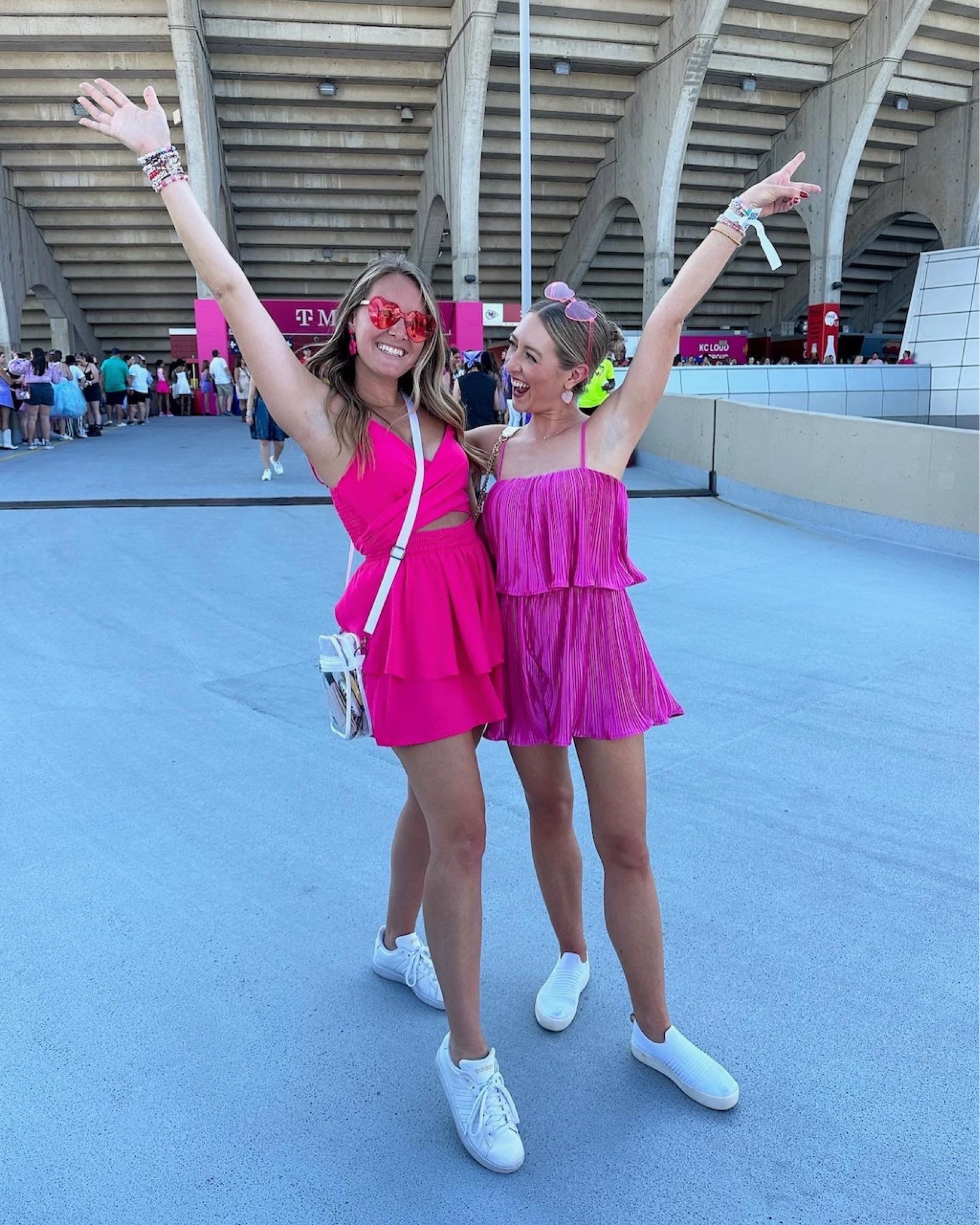 My hot pink romper (right) is FINALLY back in stock after being sold out for months! Seriously the comfiest romper (and best Taylor Swift concert outfit) if you’re needing something pink! Also comes in white (would be the cutest little white romper for a bridal look) and black. Could not recommend more! 

Pink outfit, eras tour outfit#LTKfindsunder50 

#LTKSeasonal #LTKFestival