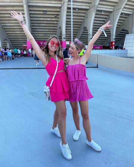 My hot pink romper (right) is FINALLY back in stock after being sold out for months! Seriously the comfiest romper (and best Taylor Swift concert outfit) if you’re needing something pink! Also comes in white (would be the cutest little white romper for a bridal look) and black. Could not recommend more! 

Pink outfit, eras tour outfit#LTKfindsunder50 

#LTKSeasonal #LTKFestival