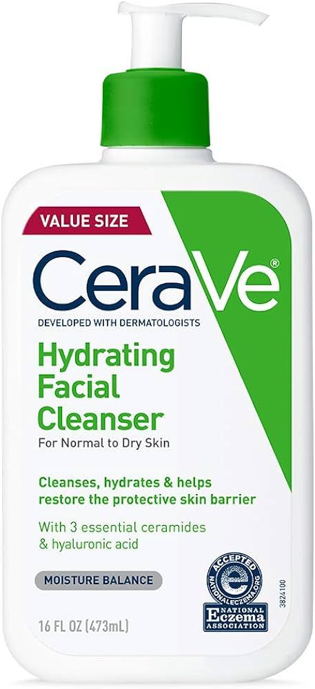 CeraVe Hydrating Facial Cleanser | Moisturizing Non-Foaming Face Wash with Hyaluronic Acid, Ceram... | Amazon (US)