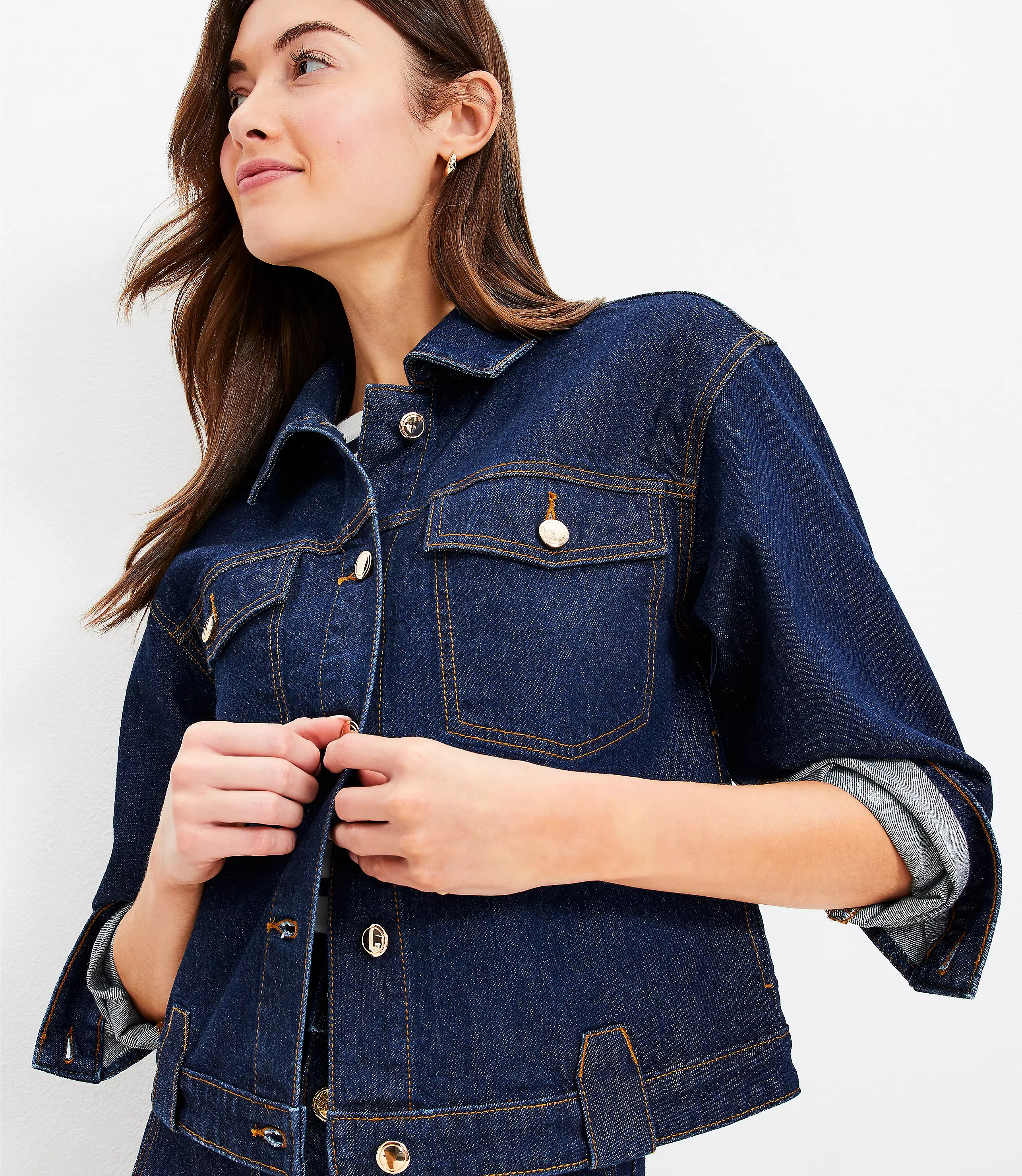 Tailored Denim Jacket in Classic Rinse Wash | LOFT