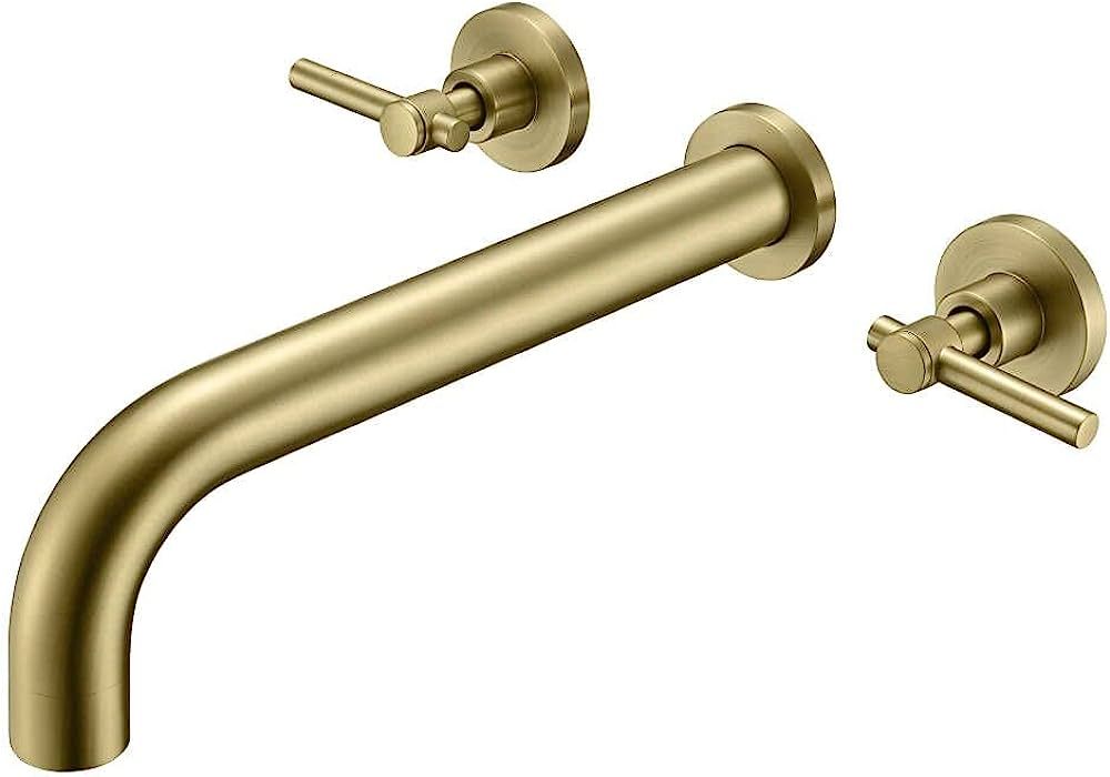 SUMERAIN Bathroom Wall Mounted Tub Filler Faucet Brushed Gold Bathtub Faucet Set with Brass Rough... | Amazon (US)