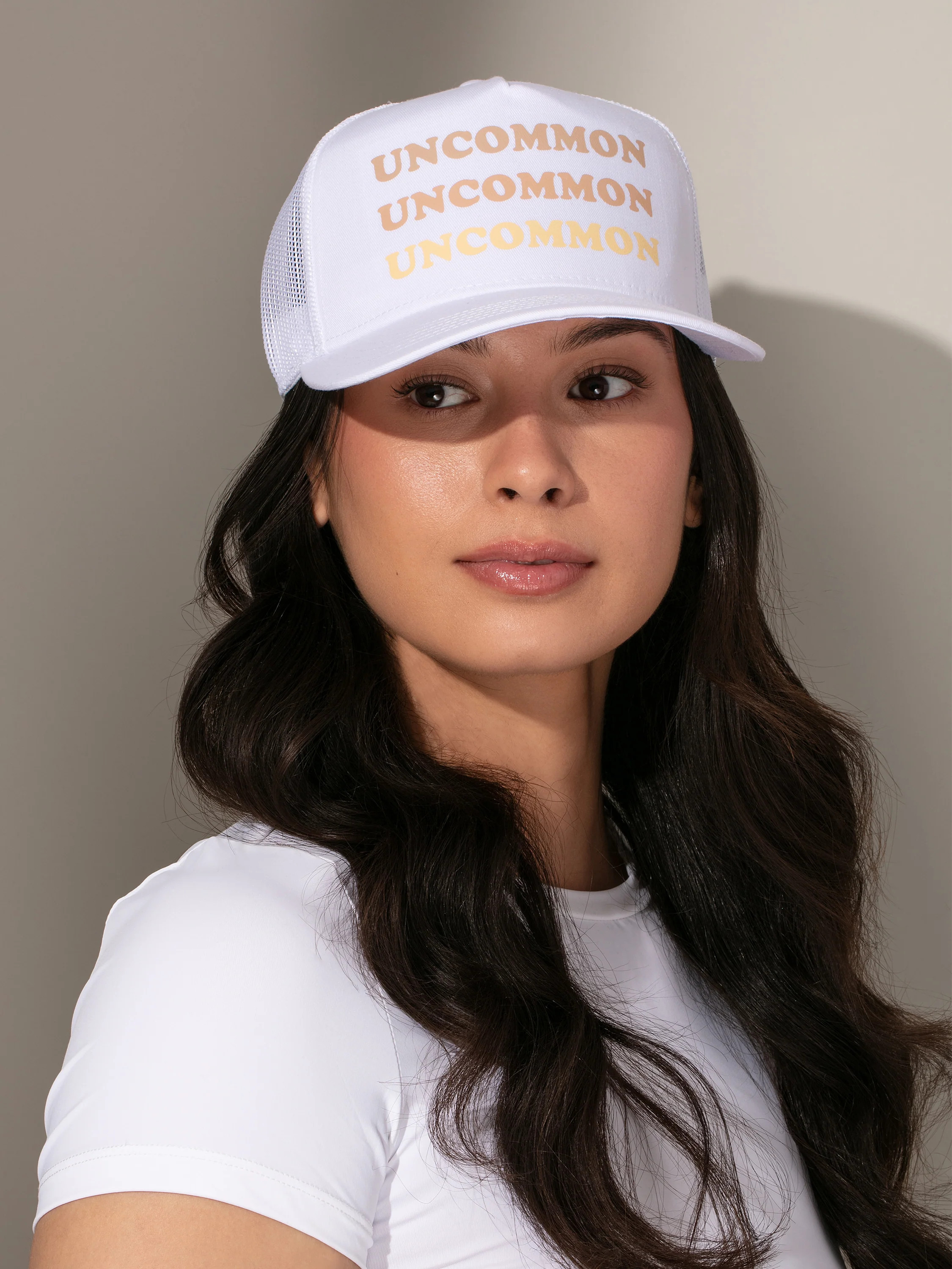 Uncommon Ombré Trucker Hat in White | Uncommon James | Uncommon James