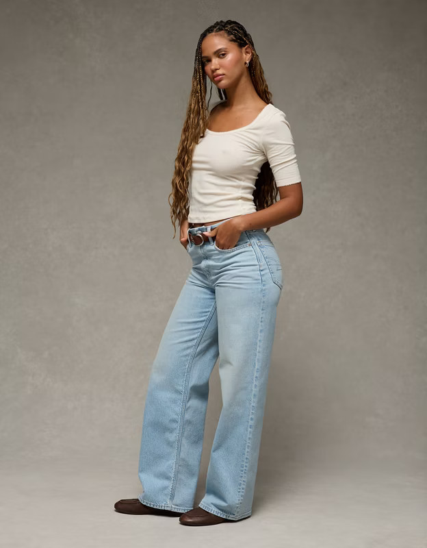 AE Strigid Curvy Super High-Waisted Baggy Straight Jean | American Eagle Outfitters (US & CA)