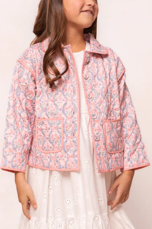 Raquel Quilted Jacket in Pink Floral | Ivy City Co