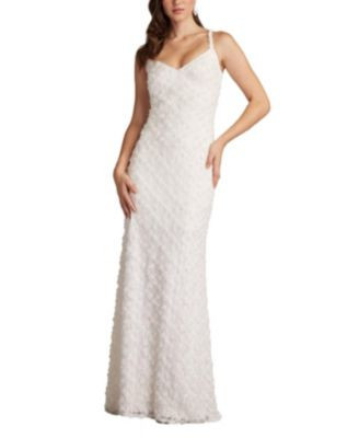 Tadashi Shoji Women's Erma 3D Floral Spaghetti Strap Gown - Macy's | Macy's