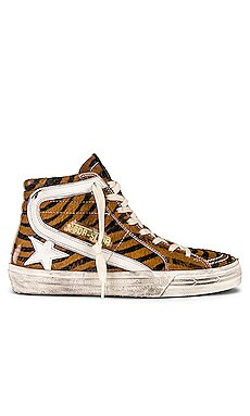 Golden Goose Slide Sneaker in Brown Zebra & White from Revolve.com | Revolve Clothing (Global)