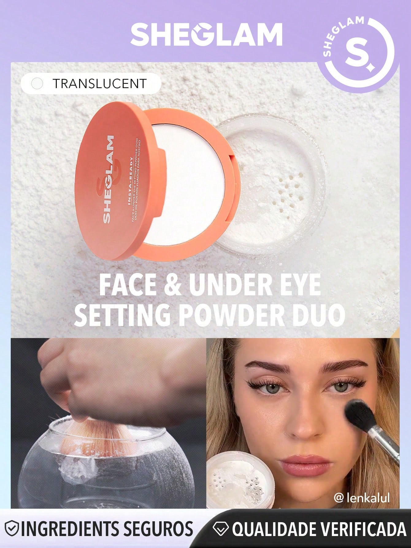 SHEGLAM Insta-ready Face & Under Eye Setting Pó Duo-Translucent | SHEIN