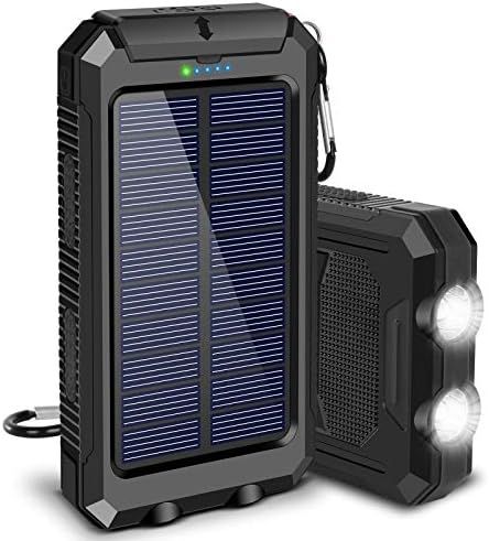 Solar Charger, Suscell 20000mAh Solar Power Bank for Camping Outdoor, with 2 Led Flashlight and 2... | Amazon (US)