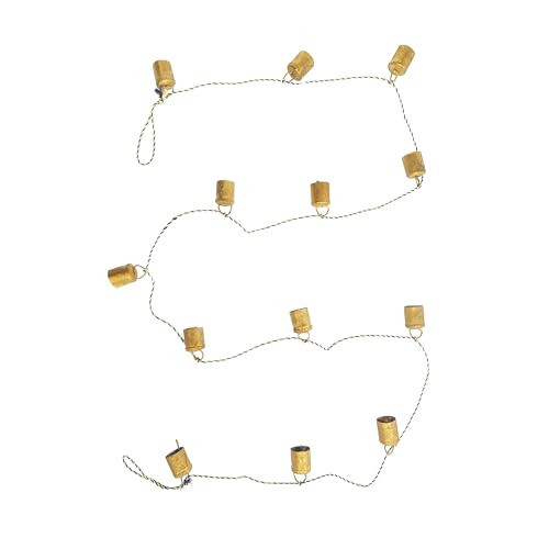 Creative Co-Op Metal Bell Garland with Black and White String, Antique Gold Finish | Amazon (US)
