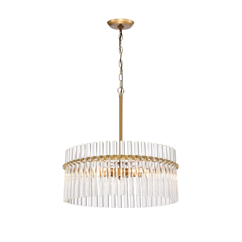Kaan 5 - Light 20.2" Brushed Brass Candle Style Crystal Drum Chandelier | Wayfair North America