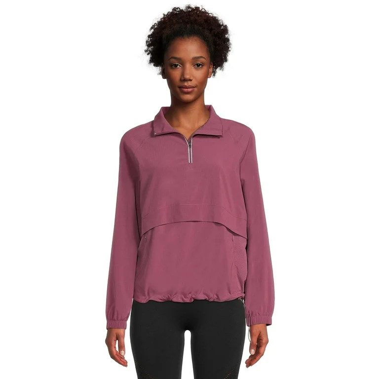 Avia Women's Pullover Mock Neck Quarter Zip Windbreaker Jacket | Walmart (US)