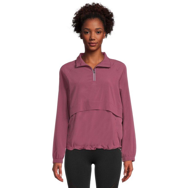 Avia Women's Pullover Mock Neck Quarter Zip Windbreaker Jacket | Walmart (US)