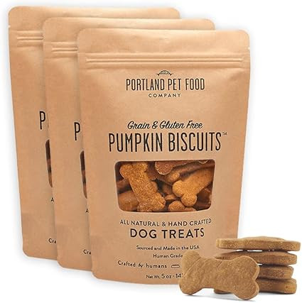 Portland Pet Food Company Pumpkin Biscuit Dog Treats Multipack – Vegan, Gluten-Free, All Natura... | Amazon (US)