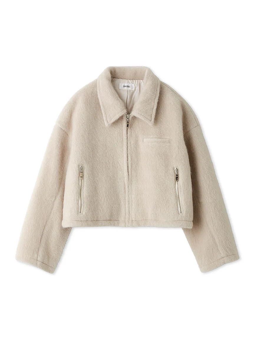 Cozy Cropped Wool Jacket - ONE SIZE / IVORY | Snidel