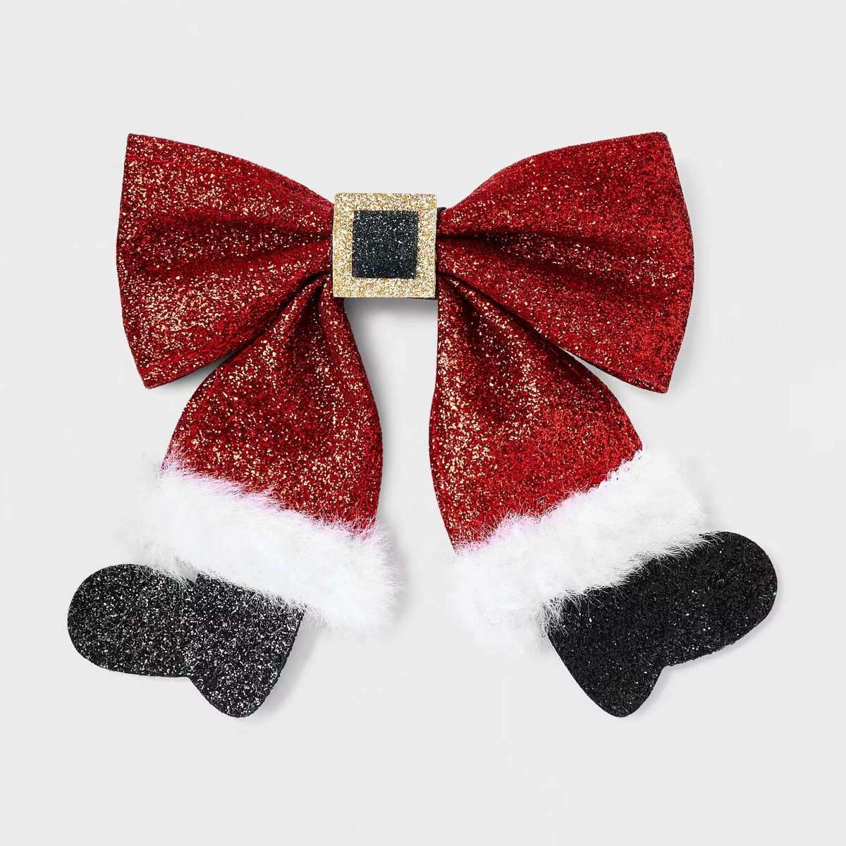 Velvet Santa Bow Hair Barrette - Red | Target