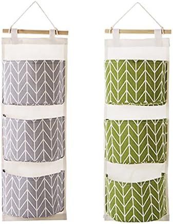 Over The Door Closet Organizer, 2 Packs Wall Hanging Storage Bags with 3 Pockets for Bedroom & Bathr | Amazon (US)