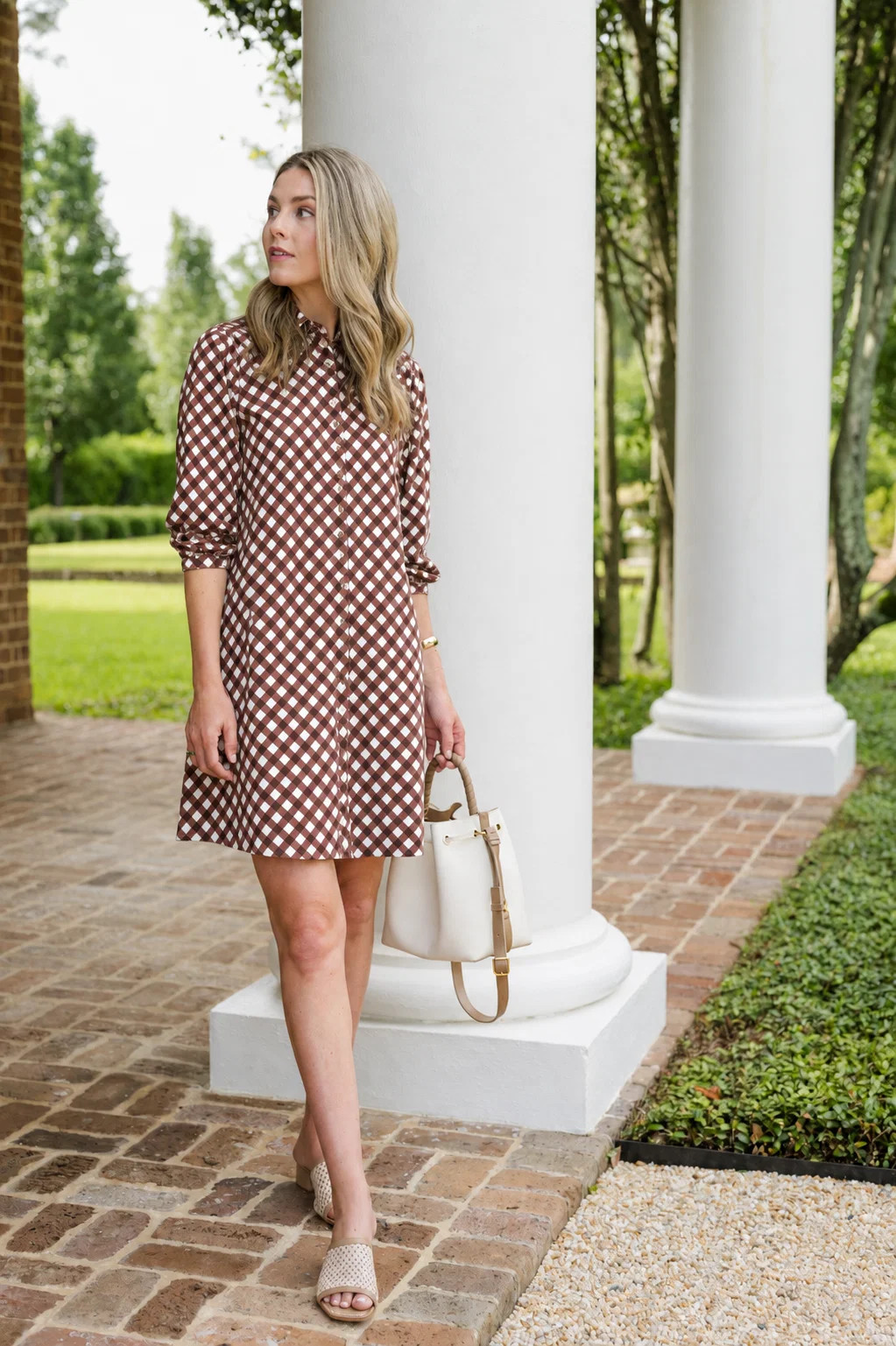 Ashlynn Dress in Chocolate Gingham | Duffield Lane