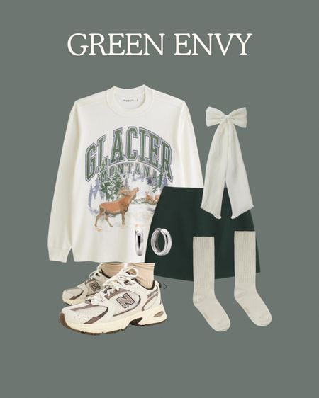 A cute and sporty green look. I love mixing minis with tennis shoes! 

#LTKstyletip #LTKsalealert