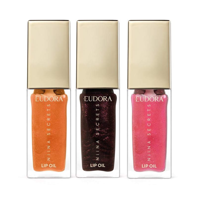 Combo Niina Secrets Lip Oil Shine Flowers: Rosa Centifolia 7ml + Rosa Negra 7ml + Rosa Silvestre ... | Eudora (BR)