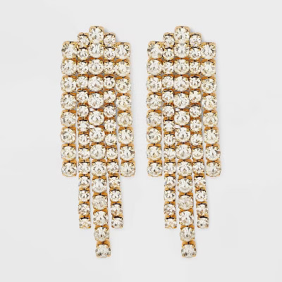 Clear Crystal Showstopper Earrings - A New Day™ Gold | Target