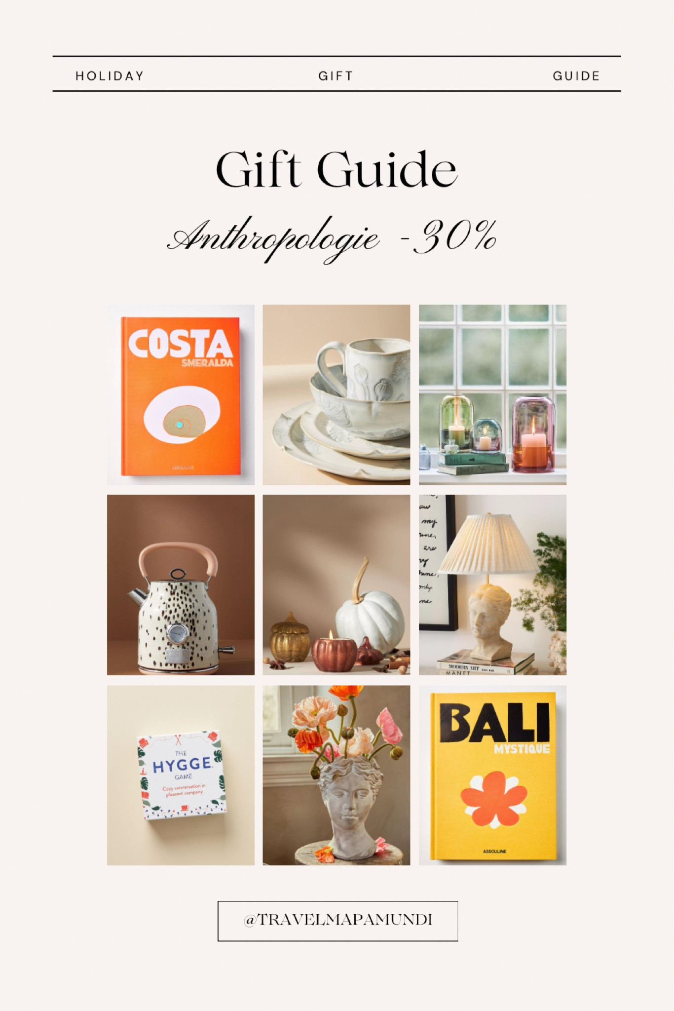 GIFT GUIDE II - Items from #Anthropologie with 30% discount at checkout! 💫
#gifts #homedecor #home #xmas #xmasgifts #coffeetablebooks #kettle #books #boardgames #candles #tablelamps #accentlamp #vase #flowers #facevase #facepot #dinner #dinnerware #mugs #plates

#LTKSeasonal #LTKGiftGuide #LTKCyberweek
