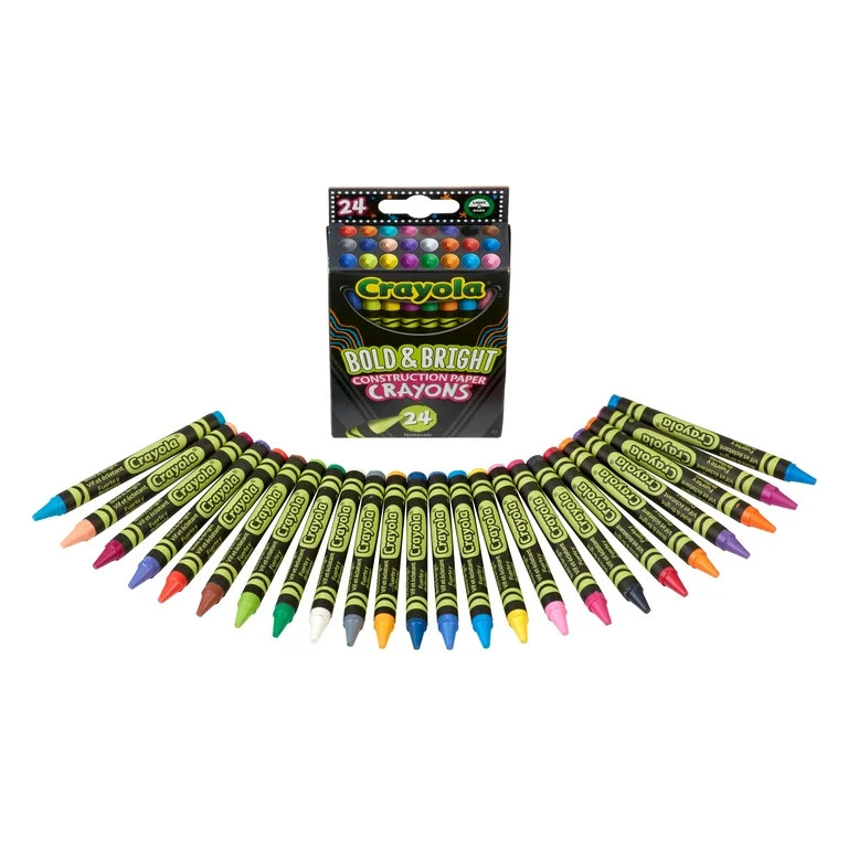 Crayola Construction Paper Crayons, Back to School Supplies, Teacher Supplies, 24 Ct | Walmart (US)