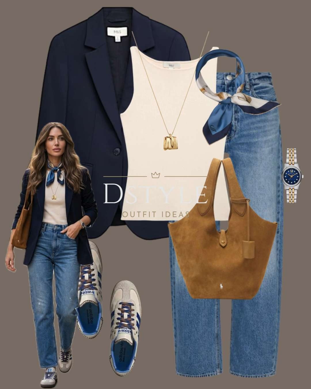 The combination of navy tailoring, classic denim, and that pop of silk scarf creates a timeless, preppy vibe that’s perfect for errands or a casual lunch date.

Navy blazer outfit, coastal grandmother style, preppy aesthetic, capsule wardrobe, elevated casual, spring outfit ideas, silk scarf styling, denim and blazer look. 

 

#LTKootd #LTKWorkwear