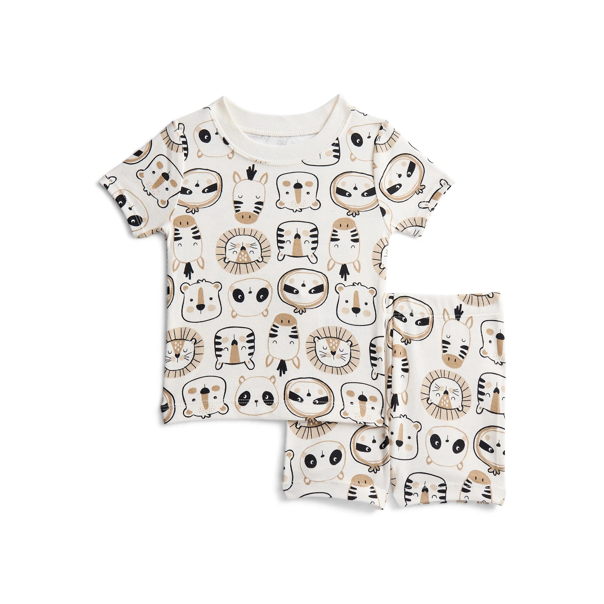 Wonder Nation Toddler Boys Short Sleeve Tee and Shorts Cotton Pajama Set, 2-Piece, Sizes 12M-5T | Walmart (US)